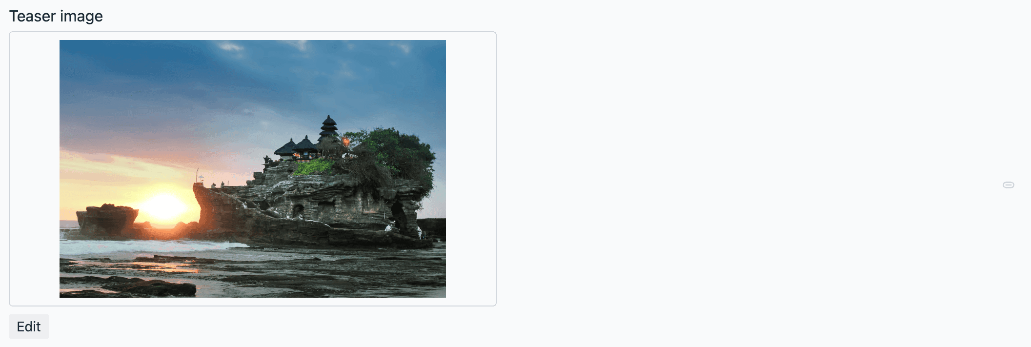 Asset parameter with a single image thumbnail and Edit button.