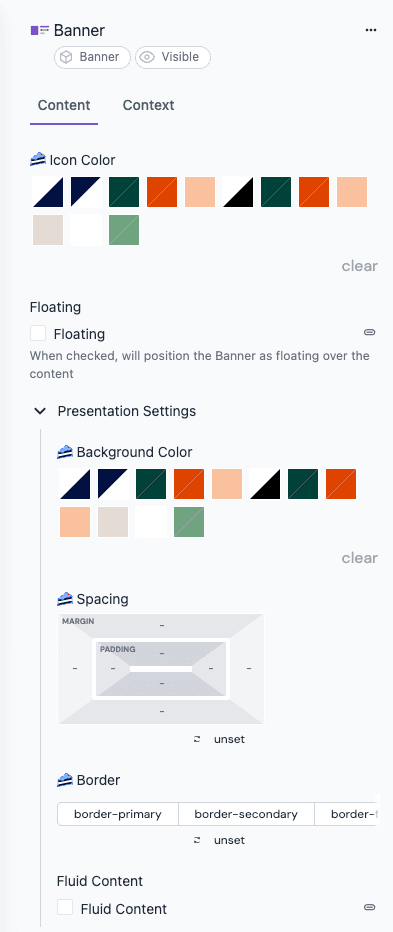 Custom input controls from the Design Extensions integration.