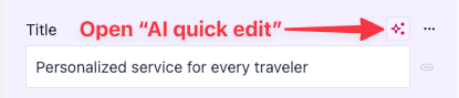 Open AI quick edit