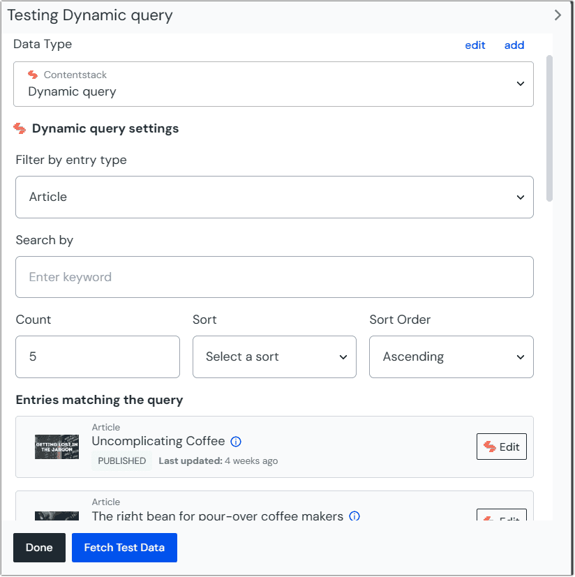 contentstack-dynamic-query