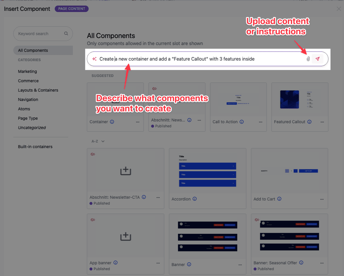 Use Scout to insert components Use Scout to insert components